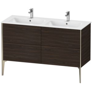 XViu Duravit vasque XV44850B169 128x48x59,4cm, 4 coulissants, debout, champagne mat, noyer brossé