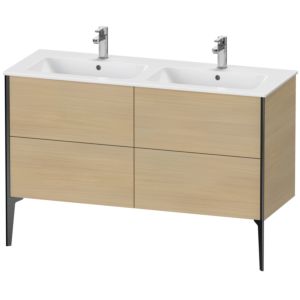 XViu Duravit vasque XV44850B271 128x48x59,4cm, 4 coulissants, debout, noir mat, chêne méditerranéen