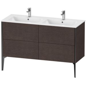 XViu Duravit vasque XV44850B272 128x48x59,4cm, 4 coulissants, debout, noir mat, chêne foncé brossé