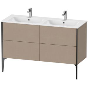 XViu Duravit vasque XV44850B275 128x48x59,4cm, 4 coulissants, debout, noir mat, lin