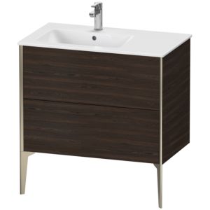 Duravit XViu vanity unit XV44860B169 81x48x59.4cm, 2 pull-outs, basin on the left, matt champagne, brushed walnut