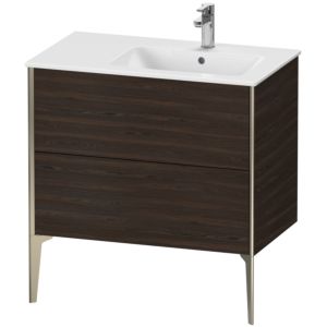 Duravit XViu vanity unit XV44870B169 81x48x59.4cm, 2 pull-outs, basin on the right, matt champagne, brushed walnut