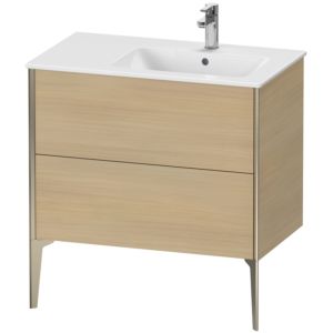 Duravit XViu Waschtisch-Unterschrank XV44870B171 81x48x59,4cm, 2 Auszüge, Becken rechts, champagner matt, mediterrane eiche