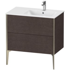 Duravit XViu Waschtisch-Unterschrank XV44870B172 81x48x59,4cm, 2 Auszüge, Becken rechts, champagner matt, eiche dunkel gebürstet