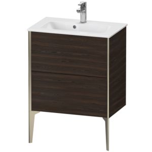 Duravit XViu Waschtisch-Unterschrank XV44880B169 61 x 59,4 x 39 cm, nussbaum gebürstet, 2 Auszüge, stehend, champagner matt