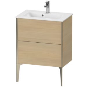 XViu Duravit vasque XV44880B171 61 x 59,4 x 39 cm, chêne méditerranéen, 2 coulissants, debout, champagne mat
