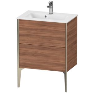 Duravit XViu vanity unit XV44880B179 61 x 59.4 x 39 cm, natural walnut, 2 pull-outs, standing, matt champagne