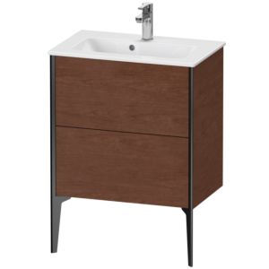 Duravit XViu Waschtisch-Unterschrank XV44880B213 61 x 59,4 x 39 cm, amerikanischer nussbaum, 2 Auszüge, stehend, schwarz matt