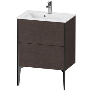 Duravit XViu Waschtisch-Unterschrank XV44880B272 61 x 59,4 x 39 cm, eiche dunkel gebürstet, 2 Auszüge, stehend, schwarz matt