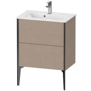 Duravit XViu Waschtisch-Unterschrank XV44880B275 61 x 59,4 x 39 cm, leinen, 2 Auszüge, stehend, schwarz matt