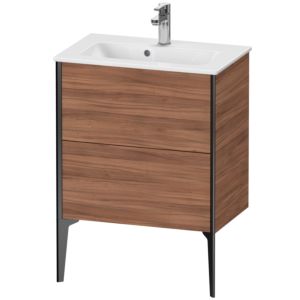 Duravit XViu vanity unit XV44880B279 61 x 59.4 x 39 cm, natural walnut, 2 pull-outs, standing, matt black