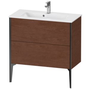 Duravit XViu Waschtisch-Unterschrank XV44890B213 81 x 59,4 x 39 cm, amerikanischer nussbaum, 2 Auszüge, stehend, schwarz matt
