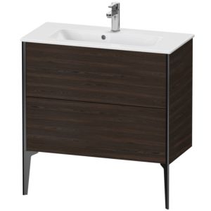 Duravit XViu Waschtisch-Unterschrank XV44890B269 81 x 59,4 x 39 cm, nussbaum gebürstet, 2 Auszüge, stehend, schwarz matt