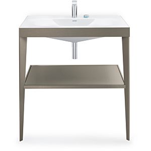 Duravit XViu Möbelwaschtisch-Kombination XV4715OB189 80 x 48 cm, 1 Hahnloch, flannel grey hochglanz, mit Metallkonsole, champagner matt