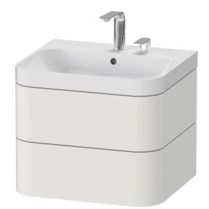 Duravit Happy D.2 Plus vasque à poser HP4345E3939 57,5 x 49 cm, 2 trous pour robinetterie, nordic blanc , 2 tiroirs