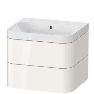 Duravit Happy D.2 Plus vasque à poser HP4345N2222 57,5 x 49 cm, sans trou pour robinetterie, brillant blanc , 2 tiroirs
