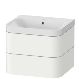 Duravit Happy D.2 Plus vasque à poser HP4345N3636 57,5 x 49 cm, sans trou pour robinetterie, blanc , 2 tiroirs