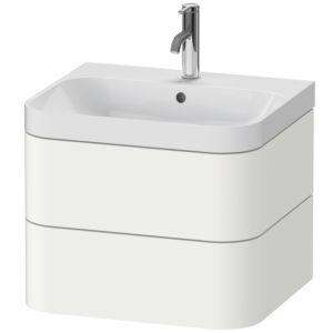 Duravit Happy D.2 Plus Möbelwaschtisch HP4345O3636 57,5 x 49 cm, 1 Hahnloch, weiß seidenmatt, 2 Schubkästen