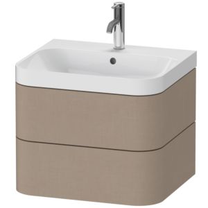 Duravit Happy D.2 Plus Möbelwaschtisch HP4345O7575 57,5 x 49 cm, 1 Hahnloch, leinen, 2 Schubkästen