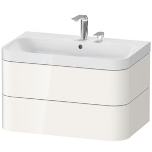 Duravit Happy D.2 Plus vasque à poser HP4347E2222 77,5 x 49 cm, 2 trous pour robinetterie, brillant blanc , 2 tiroirs