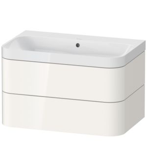 Duravit Happy D.2 Plus vanity washbasin HP4347N2222 77.5 x 49 cm, without tap hole, white high gloss, 2 drawers