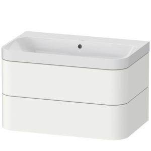 Duravit Happy D.2 Plus Möbelwaschtisch HP4347N3636 77,5 x 49 cm, ohne Hahnloch, weiß seidenmatt, 2 Schubkästen