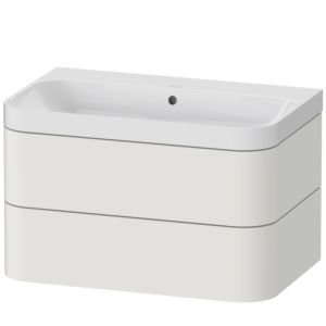 Duravit Happy D.2 Plus vasque à poser HP4347N3939 77,5 x 49 cm, sans trou pour robinetterie, nordic blanc , 2 tiroirs