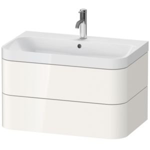 Duravit Happy D.2 Plus lavabo pour meuble HP4347O2222 77,5 x 49 cm, 1 trou pour robinetterie, brillant blanc , 2 tiroirs