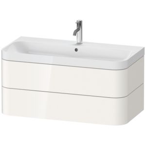 Duravit Happy D.2 Plus lavabo pour meuble HP4348O2222 97,5 x 49 cm, 1 trou pour robinetterie, brillant blanc , 2 tiroirs