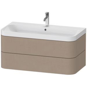 Duravit Happy D.2 Plus Möbelwaschtisch HP4348O7575 97,5 x 49 cm, 1 Hahnloch, leinen, 2 Schubkästen