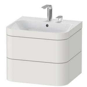 Duravit Happy D.2 Plus Möbelwaschtisch-Unterschrank HP4635E3939 57,5 x 49 cm, 2 Hahnlöcher, nordic weiß seidenmatt, 2 Schubkästen