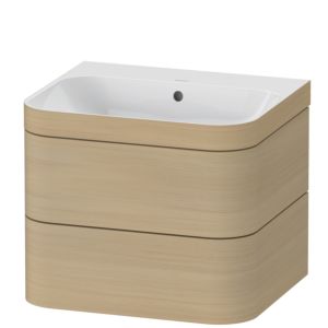 Duravit Happy D.2 Plus vanity unit HP4635N7171 57.5 x 49 cm, without tap hole, Mediterranean oak, 2 drawers