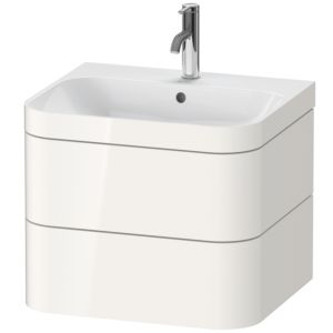 Duravit Happy D.2 Plus vanity unit HP4635O2222 57.5 x 49 cm, 1 tap hole, white high gloss, 2 drawers