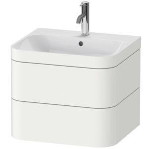 Duravit Happy D.2 Plus Möbelwaschtisch-Unterschrank HP4635O3636 57,5 x 49 cm, 1 Hahnloch, weiß seidenmatt, 2 Schubkästen