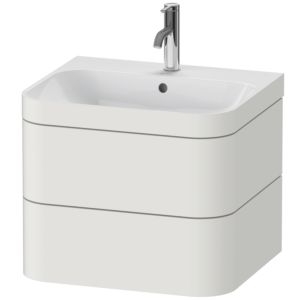 Duravit Happy D.2 Plus vanity unit HP4635O3939 57.5 x 49 cm, 1 tap hole, nordic white satin finish, 2 drawers