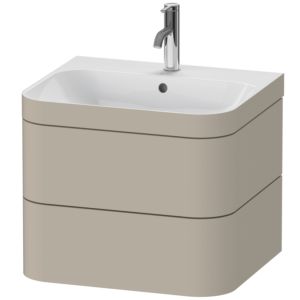 Duravit Happy D.2 Plus vanity unit HP4635O6060 57.5 x 49 cm, 1 tap hole, taupe satin finish, 2 drawers