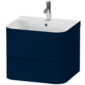 Duravit Happy D.2 Plus Möbelwaschtisch-Unterschrank HP4635O9898 57,5 x 49 cm, 1 Hahnloch, nachtblau seidenmatt, 2 Schubkästen