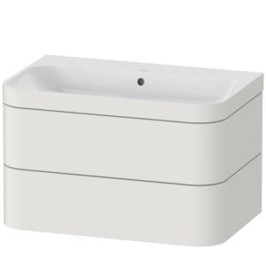 Duravit Happy D.2 Plus vanity unit HP4637N3939 77.5 x 49 cm, without tap hole, nordic white satin finish, 2 drawers