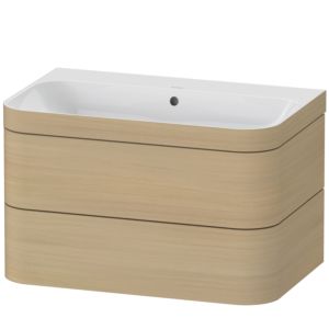 Duravit Happy D.2 Plus vanity unit HP4637N7171 77.5 x 49 cm, without tap hole, Mediterranean oak, 2 drawers