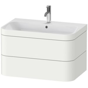 Duravit Happy D.2 Plus vanity unit HP4637O3636 77.5 x 49 cm, 1 tap hole, white satin finish, 2 drawers