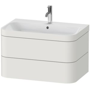 Duravit Happy D.2 Plus Möbelwaschtisch-Unterschrank HP4637O3939 77,5 x 49 cm, 1 Hahnloch, nordic weiß seidenmatt, 2 Schubkästen