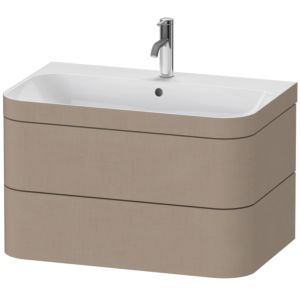 Duravit Happy D.2 Plus vanity unit HP4637O7575 77.5 x 49 cm, 1 tap hole, linen, 2 drawers