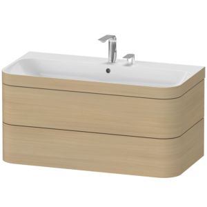 Duravit Happy D.2 Plus Möbelwaschtisch-Unterschrank HP4638E7171 97,5 x 49 cm, 2 Hahnlöcher, mediterrane Eiche, 2 Schubkästen