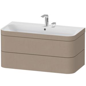 Duravit Happy D.2 Plus Möbelwaschtisch-Unterschrank HP4638E7575 97,5 x 49 cm, 2 Hahnlöcher, leinen, 2 Schubkästen