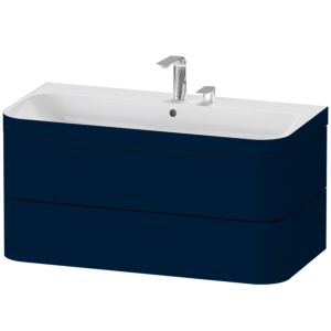 Duravit Happy D.2 Plus Möbelwaschtisch-Unterschrank HP4638E9898 97,5 x 49 cm, 2 Hahnlöcher, nachtblau seidenmatt, 2 Schubkästen