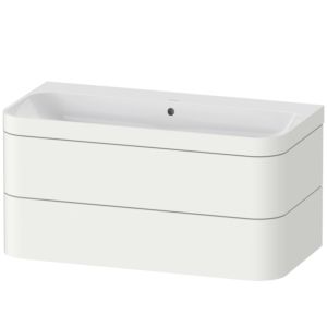 Duravit Happy D.2 Plus Möbelwaschtisch-Unterschrank HP4638N3636 97,5 x 49 cm, ohne Hahnloch, weiß seidenmatt, 2 Schubkästen