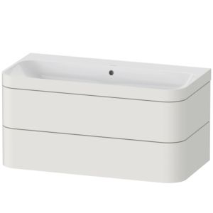 Duravit Happy D.2 Plus vanity unit HP4638N3939 97.5 x 49 cm, without tap hole, nordic white satin finish, 2 drawers