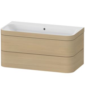 Duravit Happy D.2 Plus Möbelwaschtisch-Unterschrank HP4638N7171 97,5 x 49 cm, ohne Hahnloch, mediterrane Eiche, 2 Schubkästen