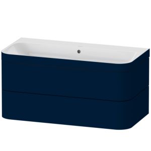 Duravit Happy D.2 Plus vanity unit HP4638N9898 97.5 x 49 cm, without tap hole, midnight blue satin finish, 2 drawers