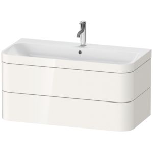 Duravit Happy D.2 Plus vanity unit HP4638O2222 97.5 x 49 cm, 1 tap hole, white high gloss, 2 drawers